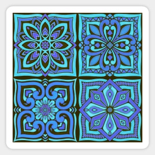 Moroccan Tiles - cornflower blue Sticker